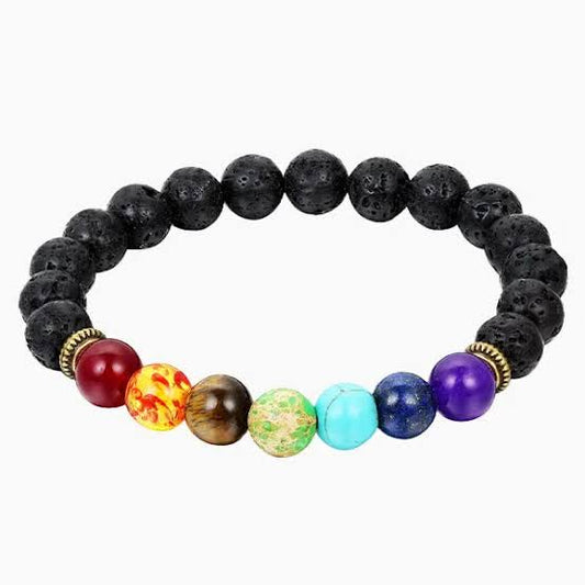 7 Chakra Lava Stone Bracelet